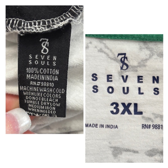 Seven Souls Men’s 23 Graphic Marbled Print T-Shirt (Size 3XL) - Picture 5 of 7